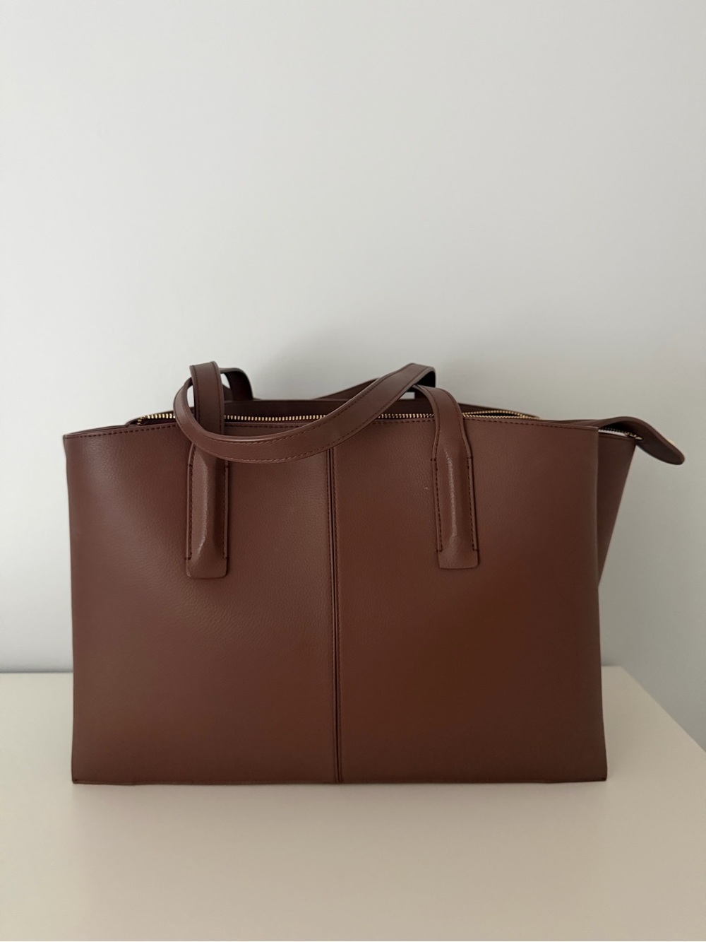 Structured Brown Laptop Tote - Women's Work Bag